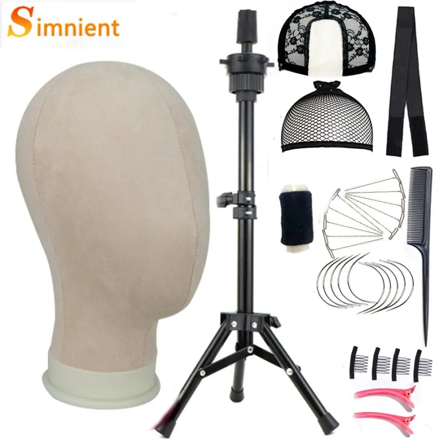 New Mannequin Head Wig Stand Canvas Block Head With