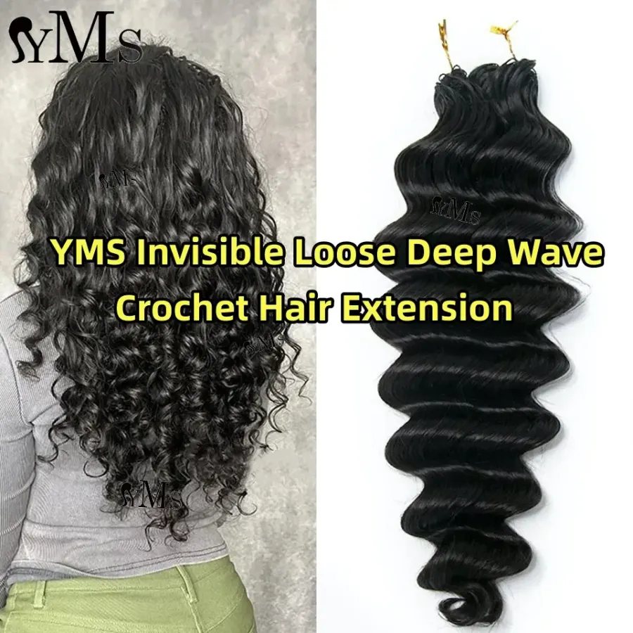Loose Deep Wave Feather Crochet Human Hair YMSHAIR Loose Deep