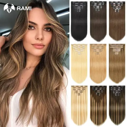 Seamless Hair Extensions 7Pcs PU Clip In Hair Extensions 100%