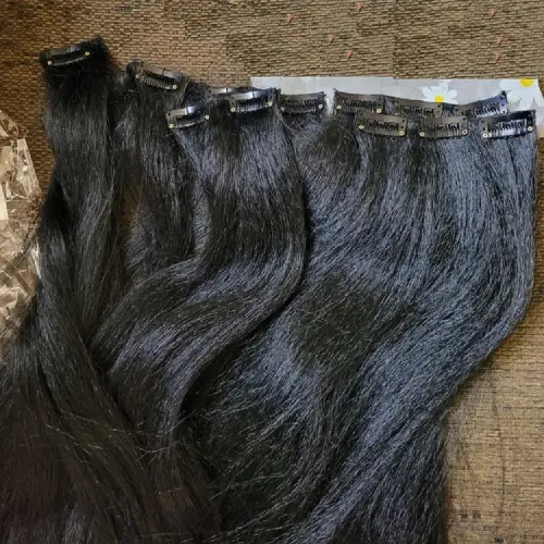 Kinky Straight Clip ins Hair 100g Clip in Hair Extensions
