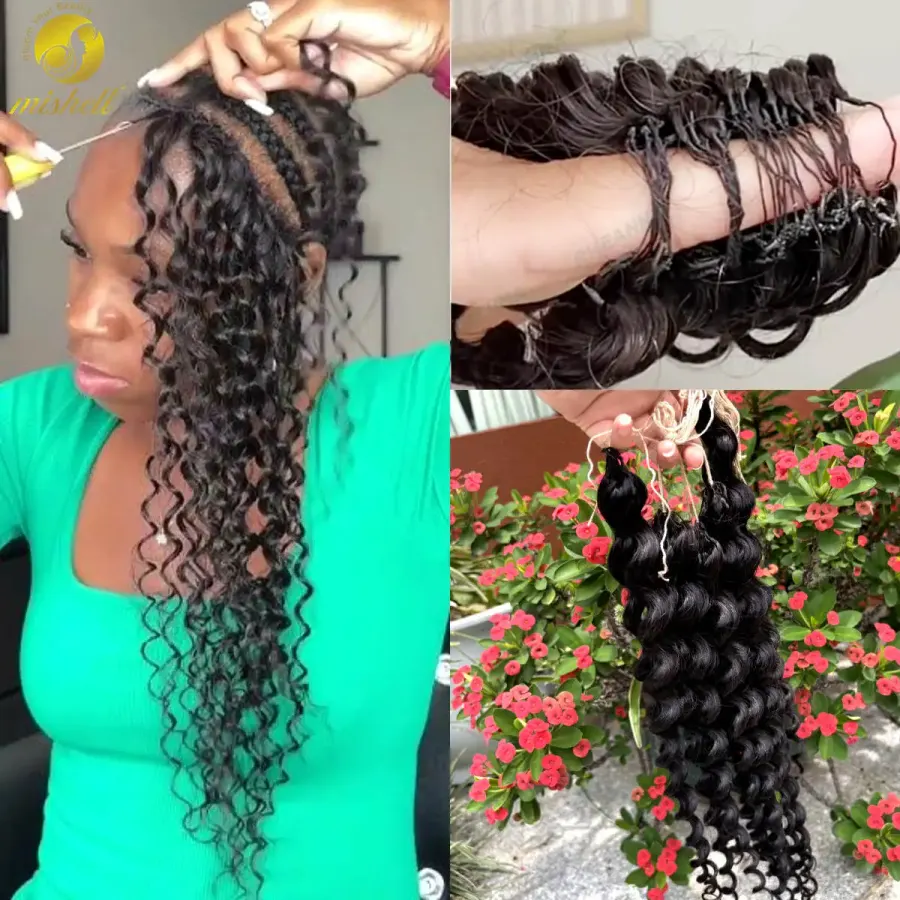 Natural Boho Crochet Braids Human Hair 100g/ Bundle Goddess