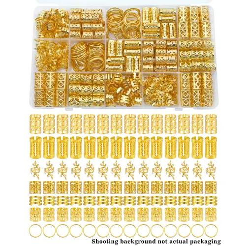 70Pcs Hair Beads Hair Cuffs Braiding Hair Rings Alloy Hair
