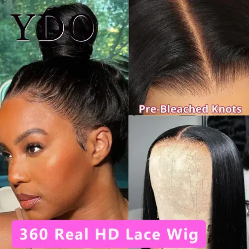 32" 250% HD 360 Full Lace Wig Human Hair Pre plucked Melt