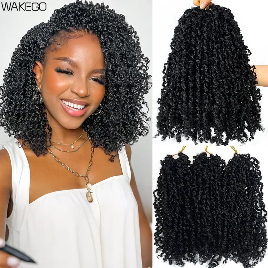 Bohemian Yanky Twist Crochet Hair 12 8 Inch Natural Black