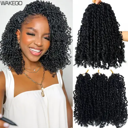 Bohemian Yanky Twist Crochet Hair 12 8 Inch Natural Black
