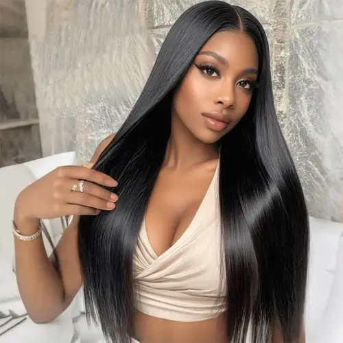 Glueless Wig Human Hair Ready to Wear Bone Straight Human
