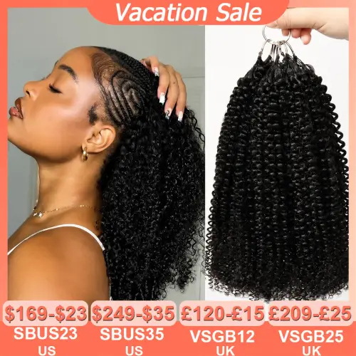 Kinky Curly Crochet Human Hair Extensions Curly Wigs Knotless