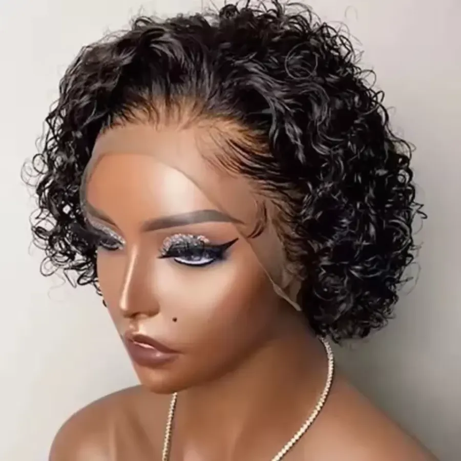 Pixie Cut Wigs Human Hair Short Curly Lace Front Human Hair