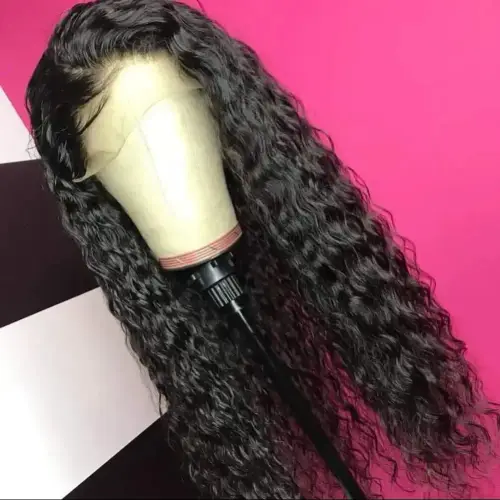 Black Curly 13×4 Lace Front Wigs Long Black Deep Wavy