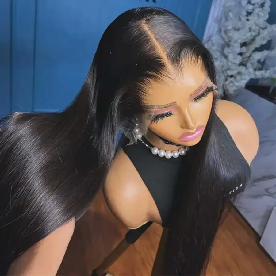 40 Inch Straight Hunan Hair Wigs 13x4 13x6 Gluless HD