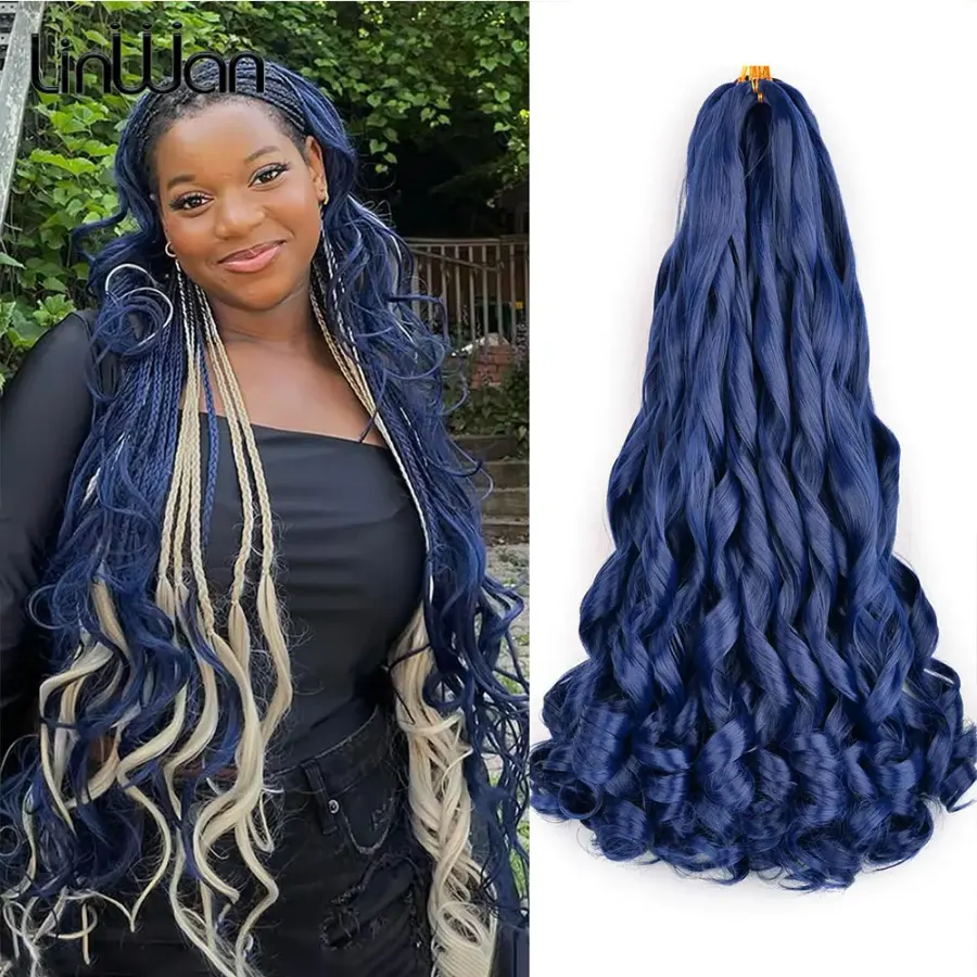 French Curly Braiding Hair 22Inch Synthetic Curly Braiding