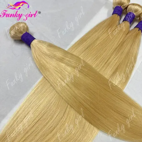 Bone Straight 613 Blonde Bundles Human Hair Straight Hair 3/4