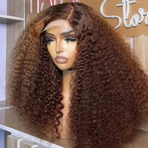 Brown Curly Hair Wigs 13x4 Hd Lace Frontal Human Hair Wig