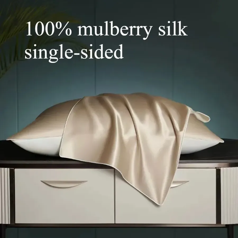 100% Mulberry Silk Pillowcase - Single Sided Charmeuse Silk