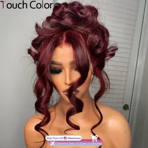 Burgundy 99j 13x4 Hd Lace Frontal Wig Body Wave 13x6 Lace
