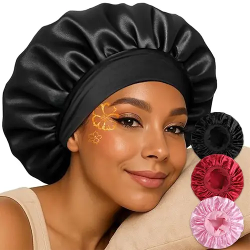 Bonnet for Sleeping Women, Double Layer Hair Satin Bonnets