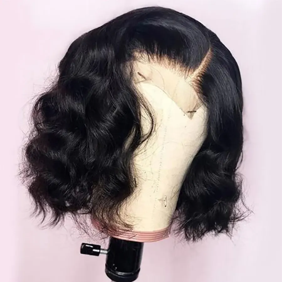 Loose Wave Bob Wigs 13x4 Lace Frontal Human Hair Wigs Pre