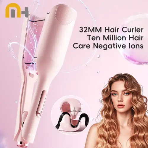 Hair Curling Iron Wand Ceramic Ionic Styling Tool for Wavy