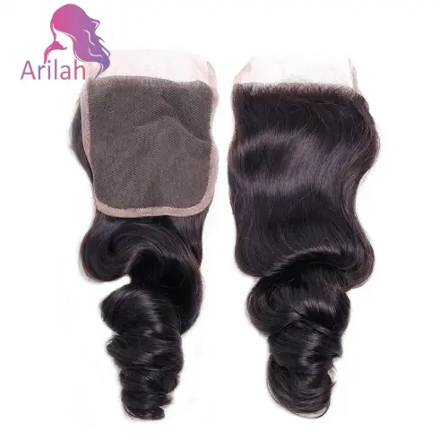 4x4 5x5 Loose Wave Lace Closure Human Hair Transparent Lace