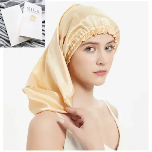 Long Silk Hair Bonnet for Sleeping Women