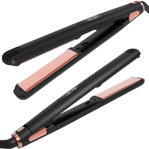 Flat Iron Straightener & Curler 2-in-1 with Quick Heating