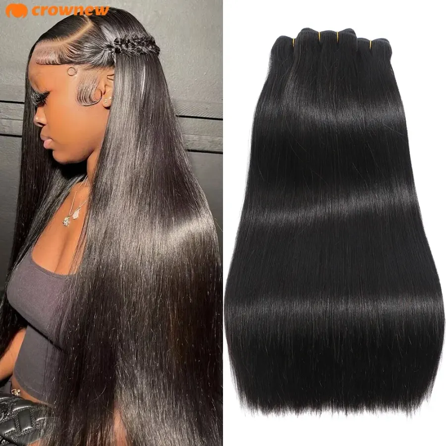 Straight Human Hair Bundles 100% Human Hair Weave Bundles