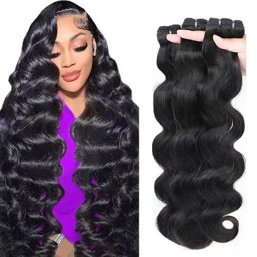 Body Wave Bundles Human Hair Natural Black 30Inches Raw