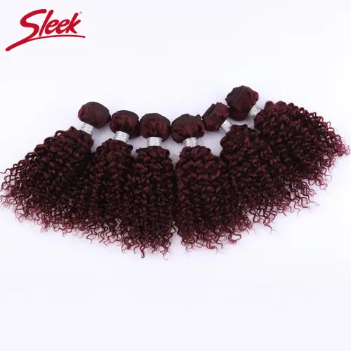 Brazilian Kinky Curly Human Hair Bundles 6Pcs 99J Jerry Curly