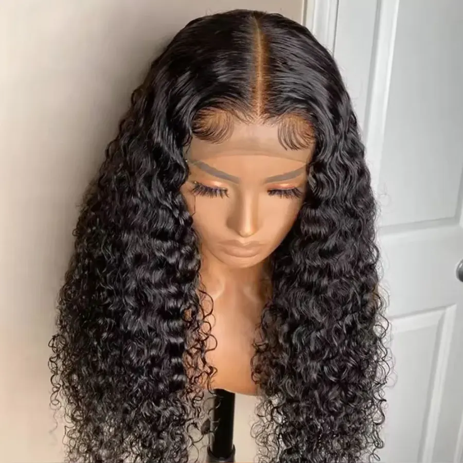 HD Transparent Lace Front Human Hair Wigs Jerry Curly Wig
