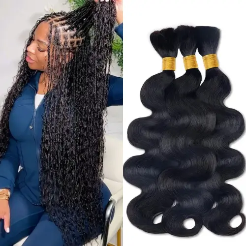 1B Body Wave Bulk Human Hair For Braiding Indian Hair Bundles