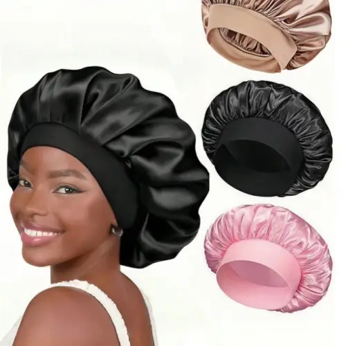1 silk sleep cap - satin hair bag for curly/natural hair