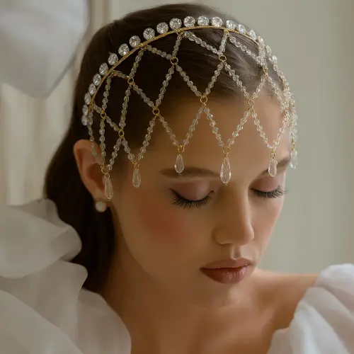 Pearl Headband Retro Elegant Fringed Forehead Hair