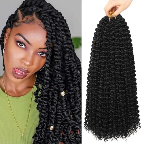 Passion Twist Hair 18 Inch 5Packs Water Wave Crochet Hair