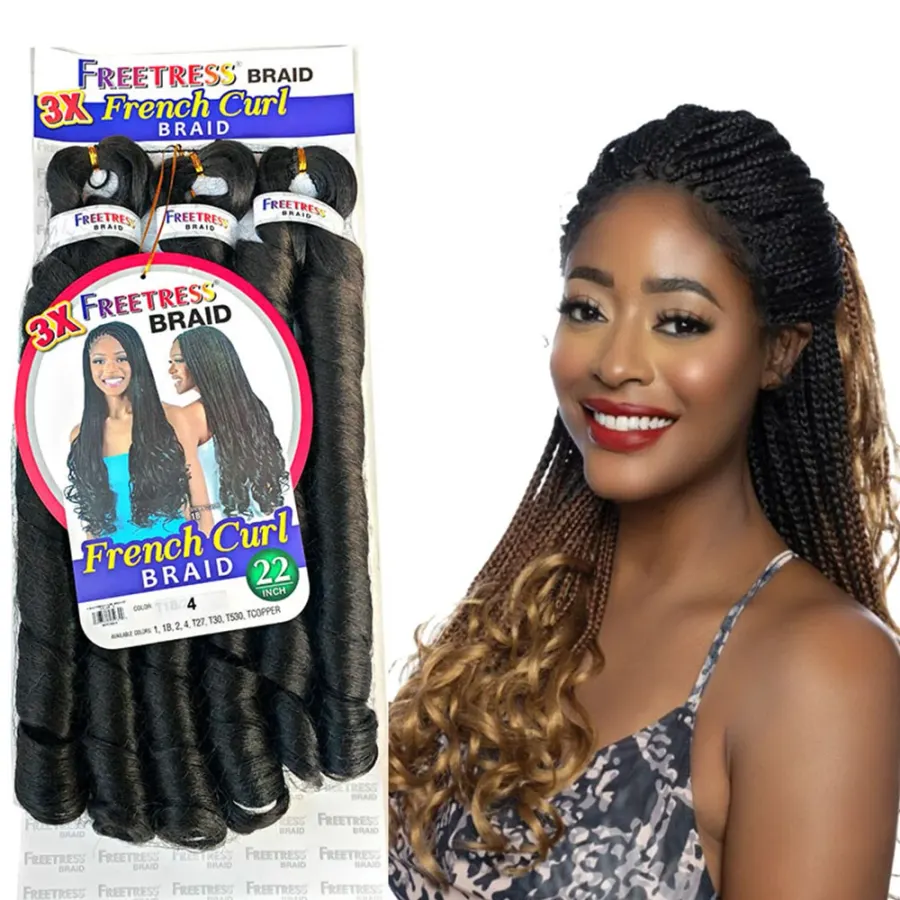 French Curly Braiding Hair Synthetic Wavy Hair Bundles