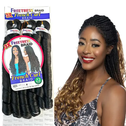 French Curly Braiding Hair Synthetic Wavy Hair Bundles