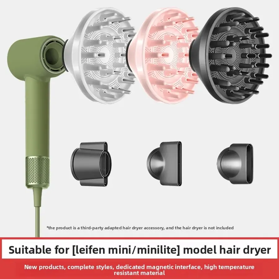 Drying hood and fluffy diffuser attachment suitable for