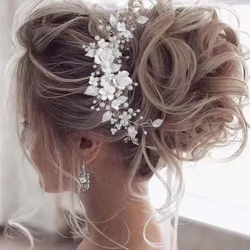 1Pc Flower Bride Wedding Hair Vine Pearl Bridal Hair Piece