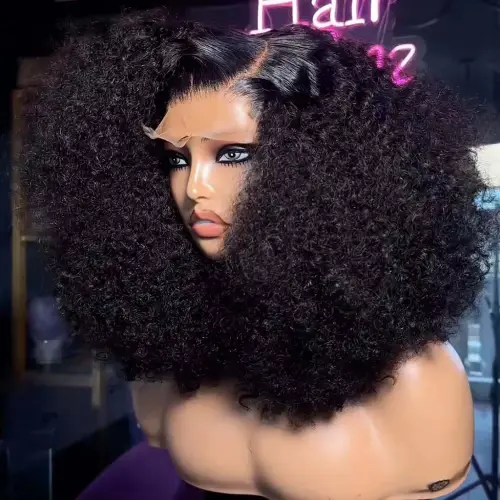 13x4 HD Transparent Lace Curly Wave Bob Wigs Human Hair 180