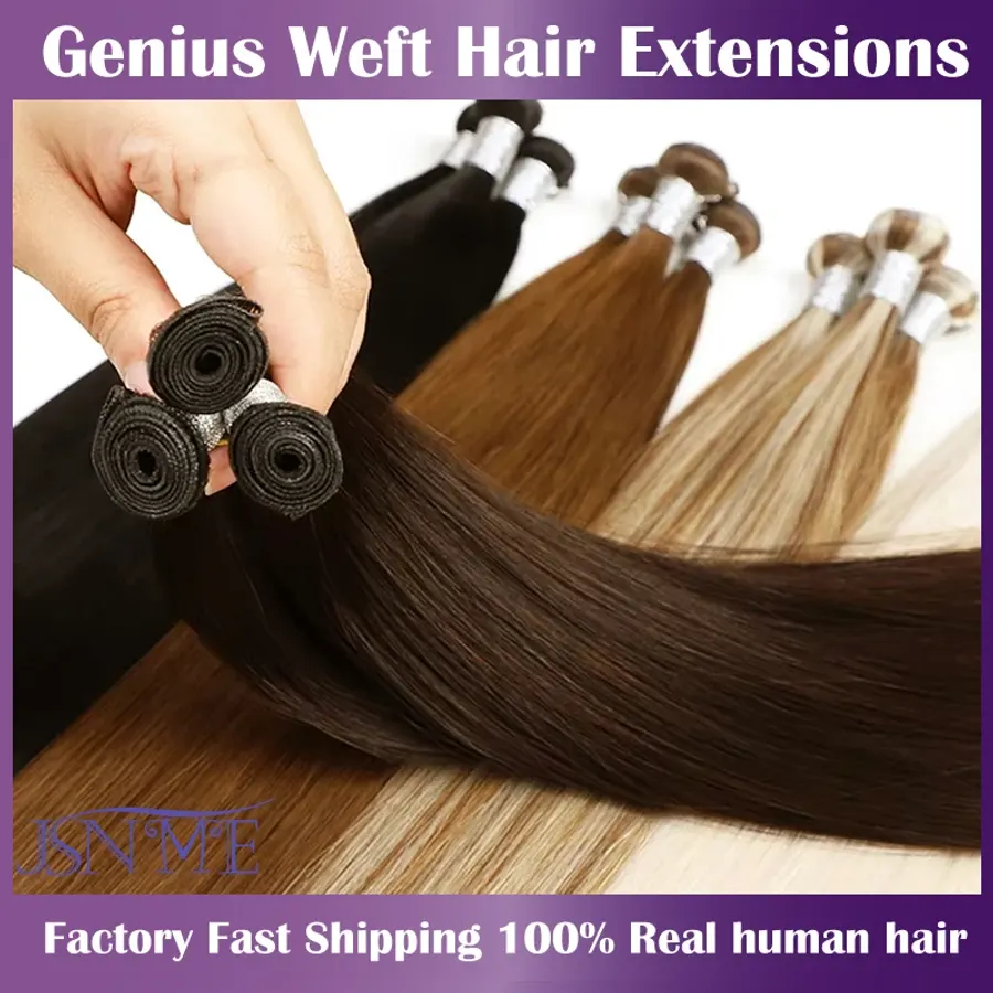 JSNME Genius Wefts Extensions 100% Really Human Hair Wefts