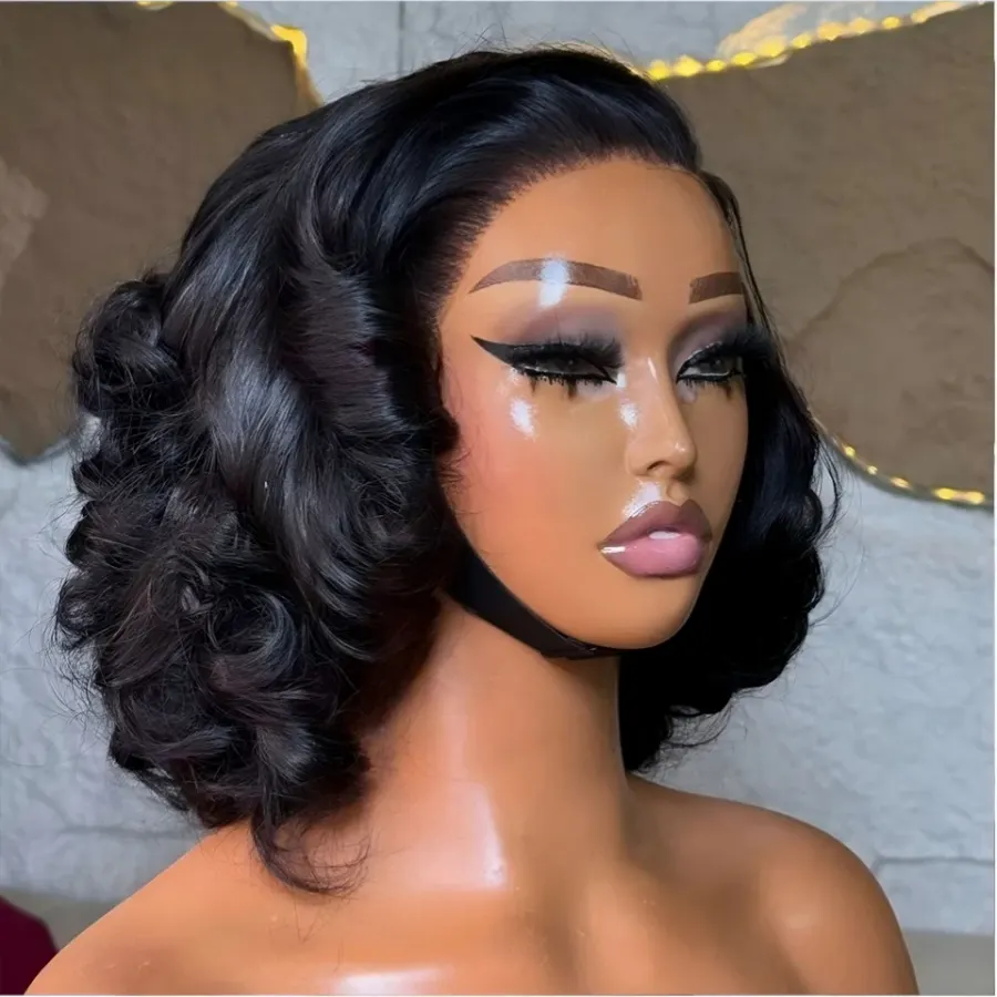 Raw Indian Virgin Hair Bouncy Wave 13x4 HD Lace Front Wigs
