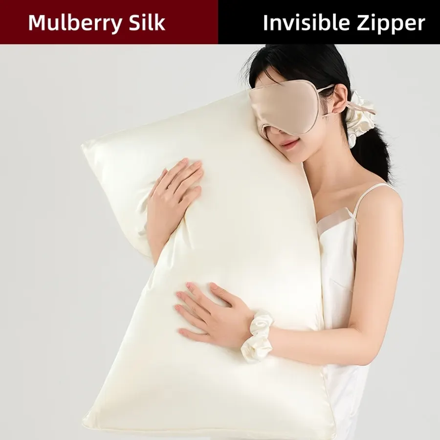 100% Mulberry Silk Pillowcases Silk Pillow Cover for Hair and