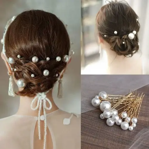 Elegant Multi-Size Pearl Hair Pins Handmade Bridal Hair
