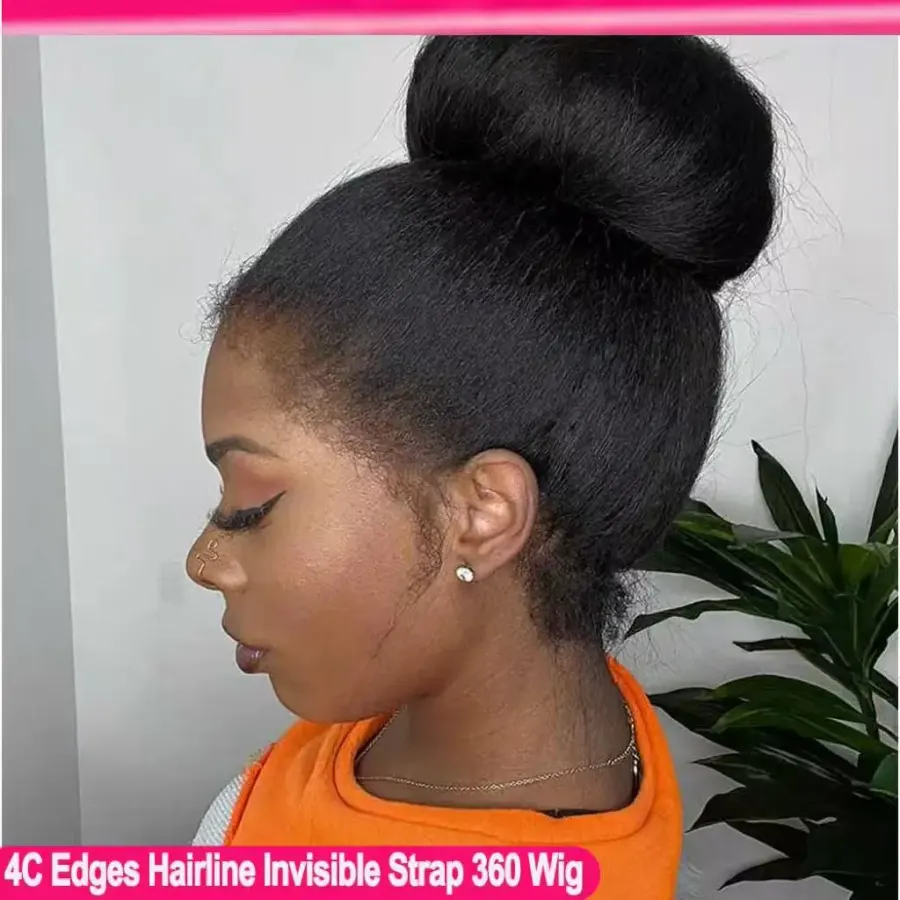 360 Full HD Lace Frontal Wig Human Hair 4C Edges Invisible