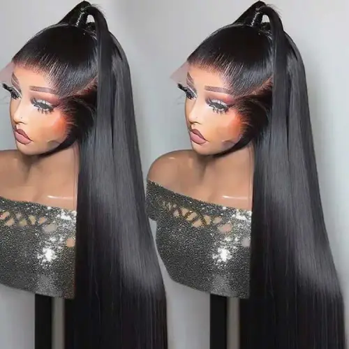 13x6 Lace Front Wig Human Hair Bone Straight Transparent