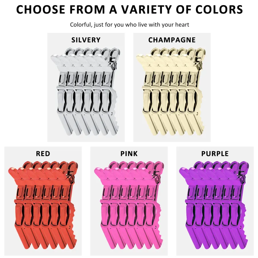 Salon Hair Clips 6PCS Professional Heavy Duty Alligator Clips