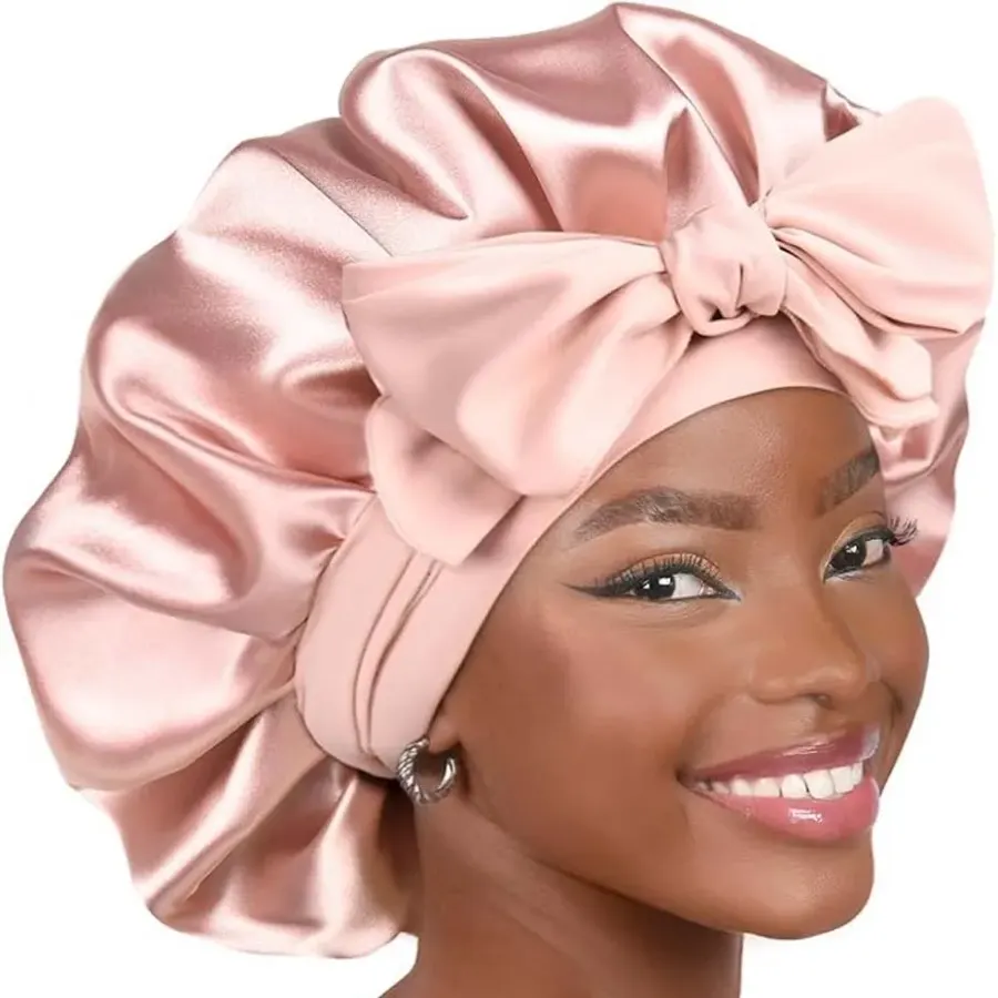 YANIBEST Adjustable Silk Bonnet for Sleeping Women Double