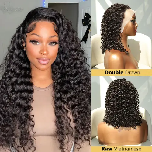 Jerry Curl Wigs Full 250 Density Short Bob Wig 100% Human