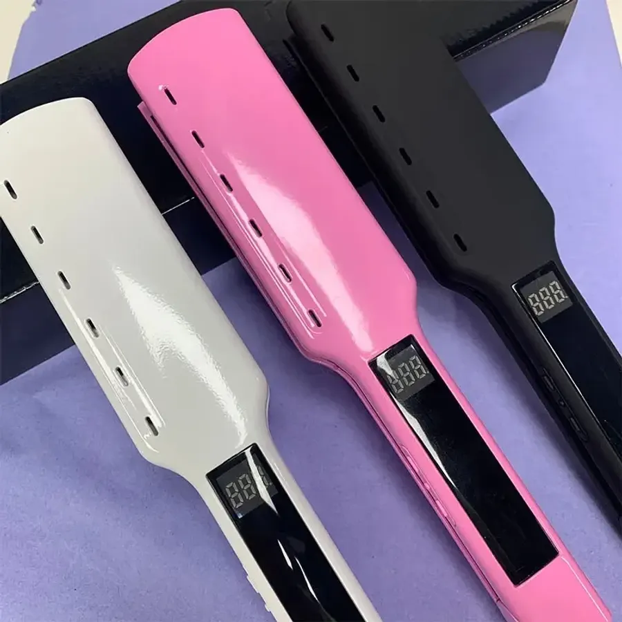 Hair Straightener Titanium Plate Flat Iron with Digital LCD