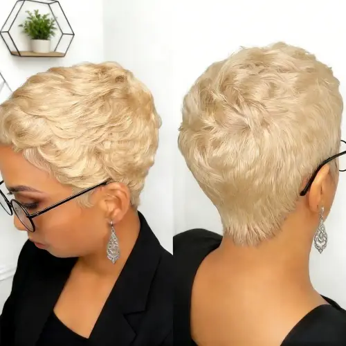 Pixie Cut Short Wig Human Hair Full Machine Made Short Pixie