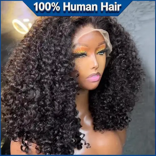 Jerry Curly Short Bob Wigs Human Hair 13x4 Preplucked Lace